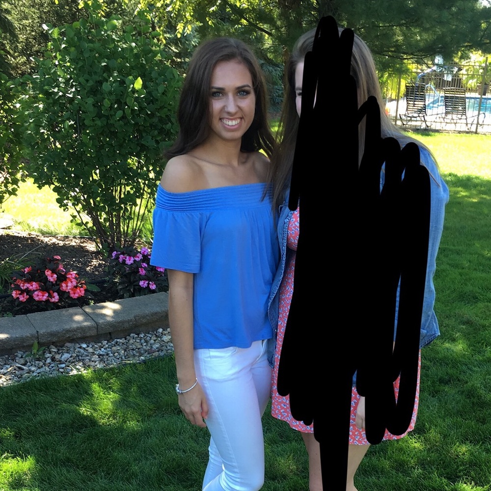 Bright Blue Off the Shoulder Top